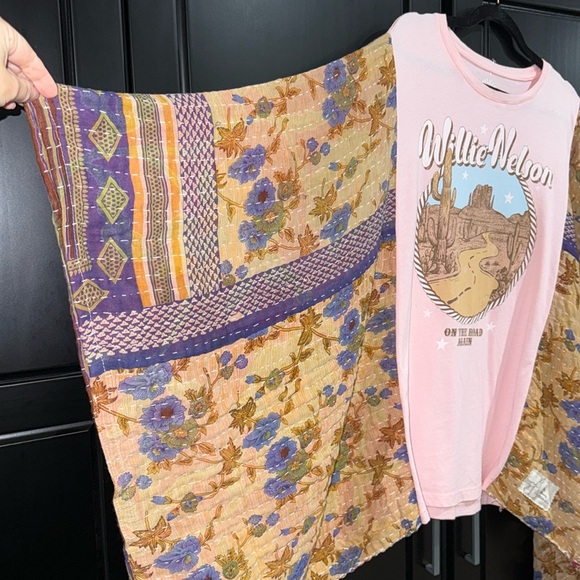 Willie Nelson Kantha poncho shirt tee - Picture 2 of 6